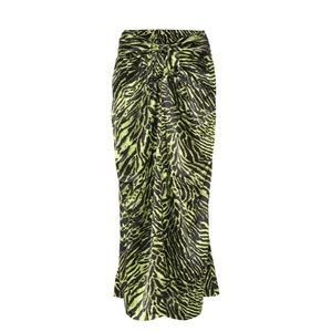 NWT Ganni lime tiger skirt, size 40